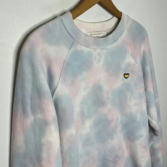 SPIRITUAL GANGSTER Happiness Is The Way Tie Dye Watercolor Crewneck Sweatshirt - Picture 6 of 15
